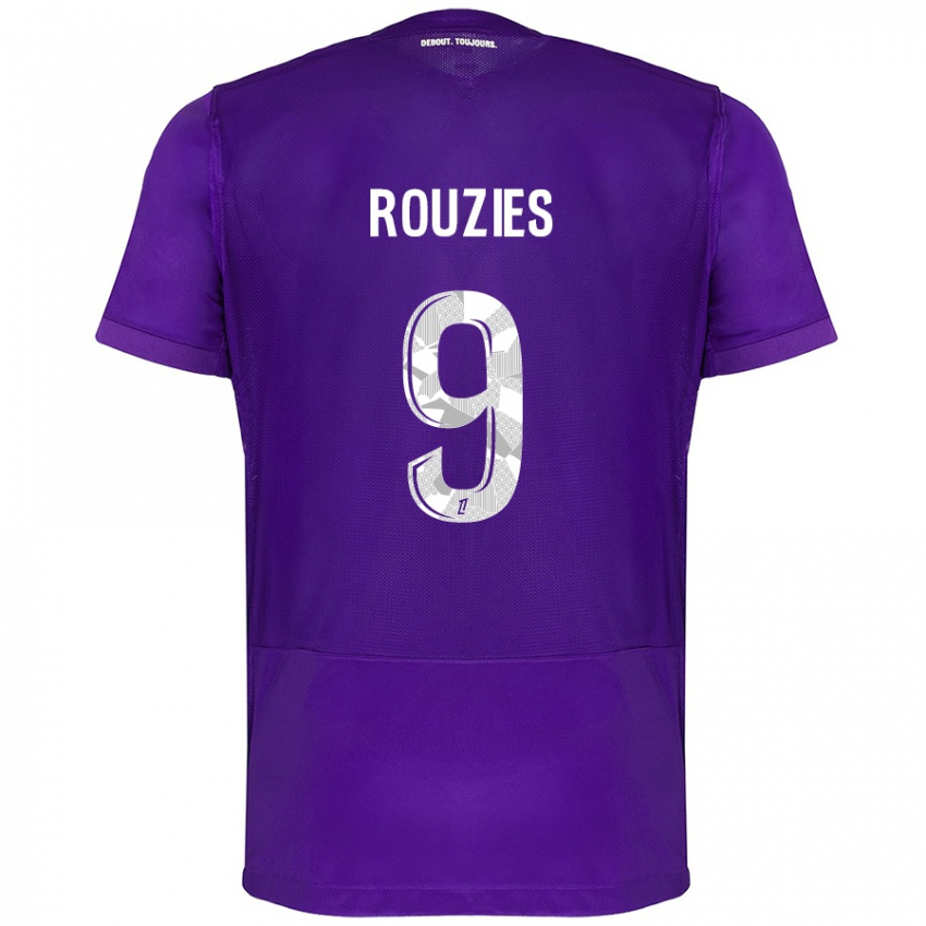 Homem Camisola Manon Rouzies #9 Branco Roxo Principal 2024/25 Camisa