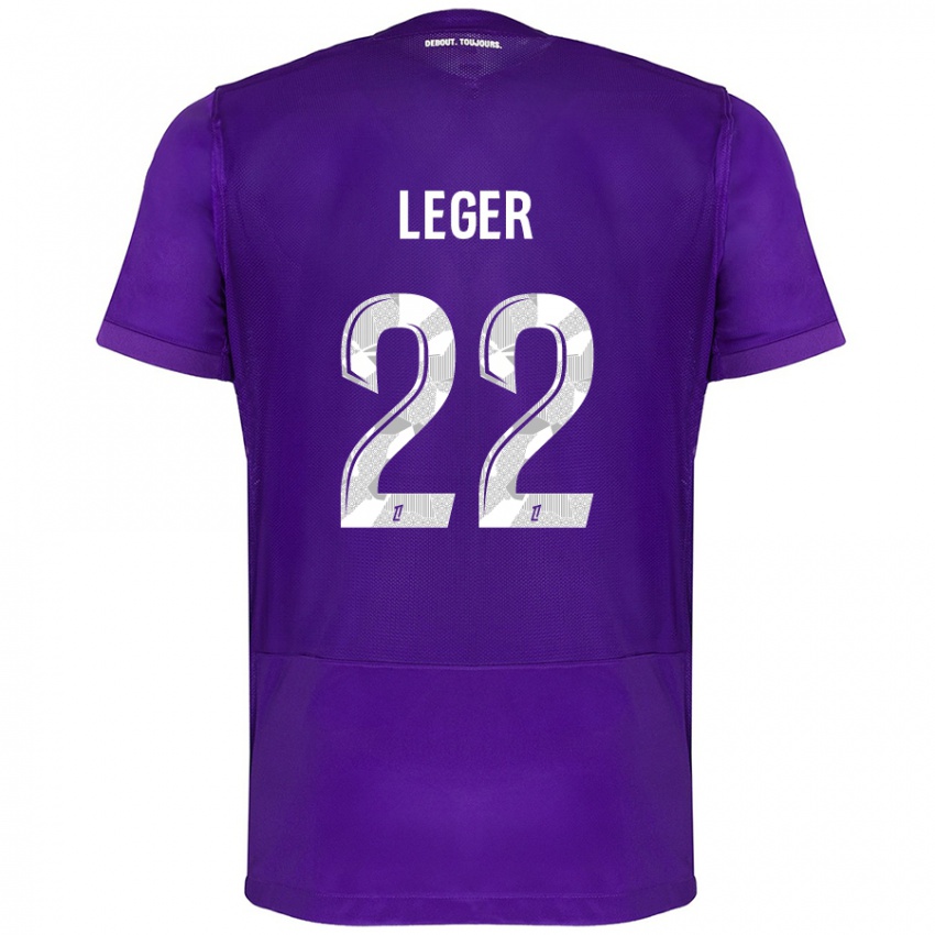 Homem Camisola Christelle Léger #22 Branco Roxo Principal 2024/25 Camisa