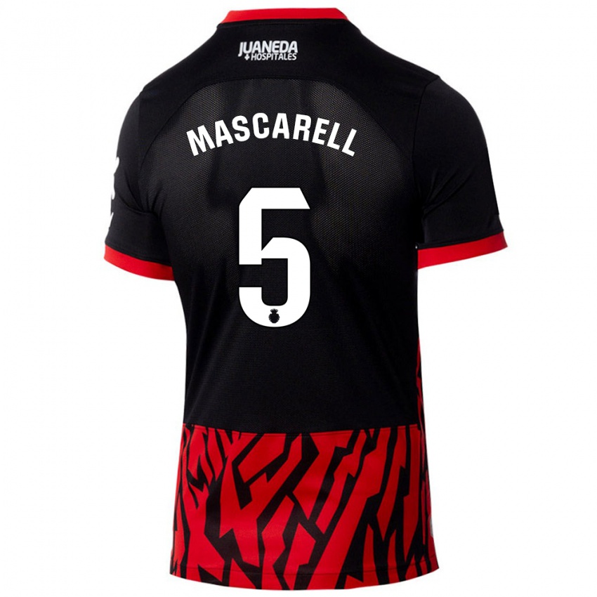 Homem Camisola Omar Mascarell #5 Vermelho Preto Principal 2024/25 Camisa