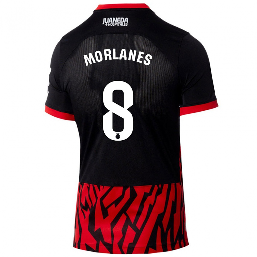 Homem Camisola Manu Morlanes #8 Vermelho Preto Principal 2024/25 Camisa