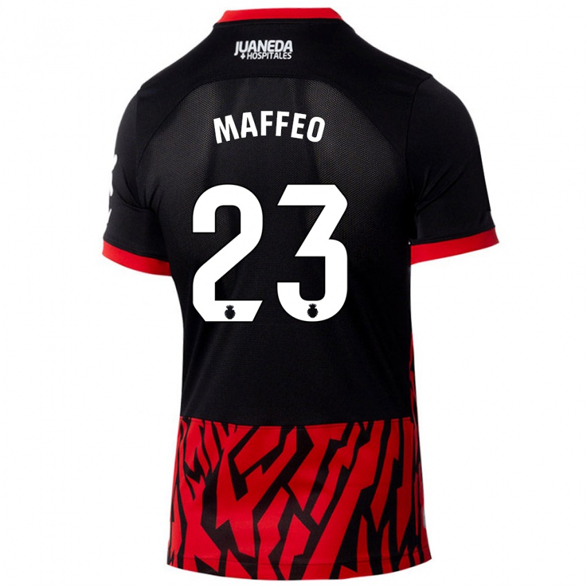 Homem Camisola Pablo Maffeo #23 Vermelho Preto Principal 2024/25 Camisa