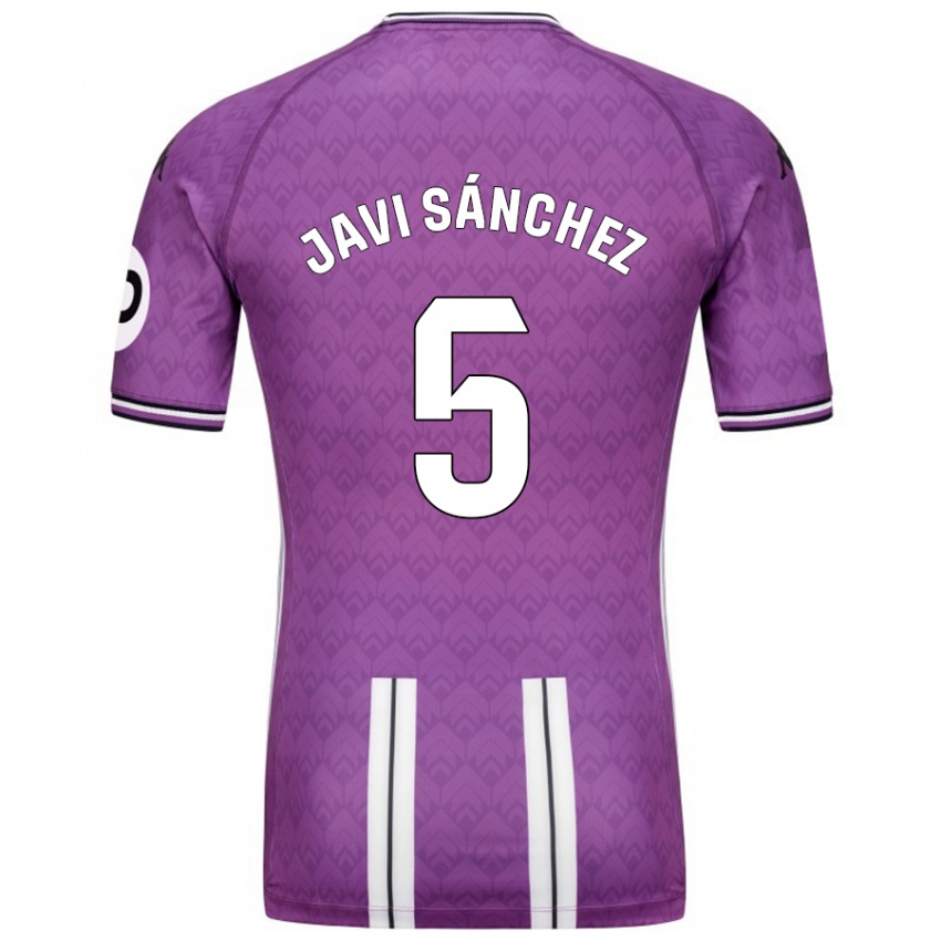 Homem Camisola Javi Sánchez #5 Branco Roxo Principal 2024/25 Camisa