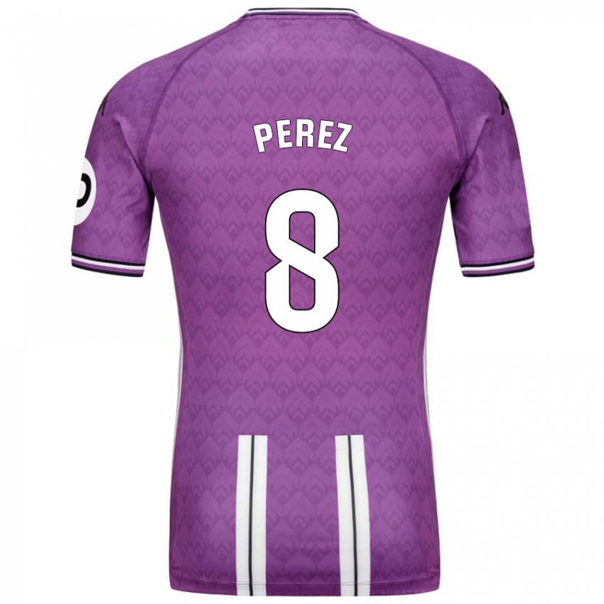 Homem Camisola Kike Pérez #8 Branco Roxo Principal 2024/25 Camisa