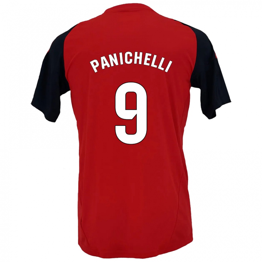 Homem Camisola Joaquín Panichelli #9 Vermelho Preto Principal 2024/25 Camisa