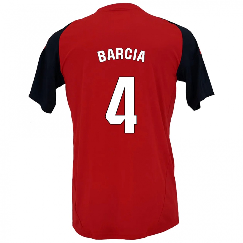 Homem Camisola Sergio Barcia #4 Vermelho Preto Principal 2024/25 Camisa