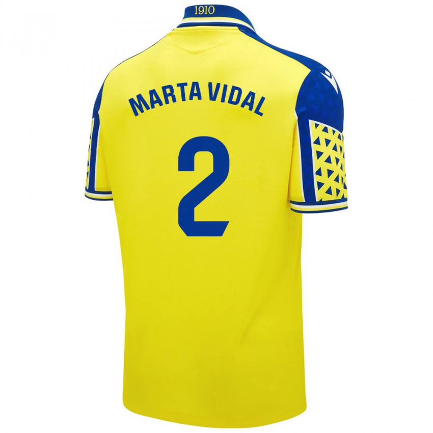 Homem Camisola Marta Vidal Vela #2 Azul Amarelo Principal 2024/25 Camisa