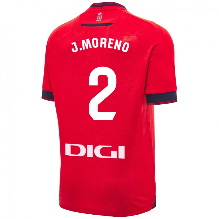 Homem Camisola Jorge Moreno #2 Branco Vermelho Principal 2024/25 Camisa