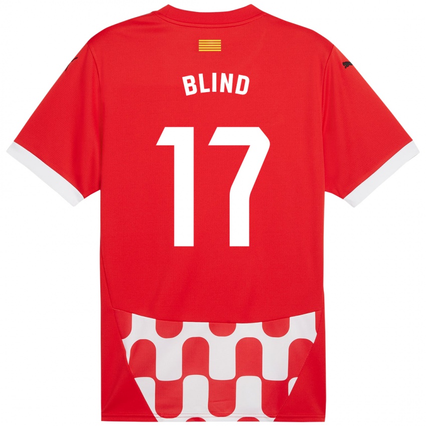 Homem Camisola Daley Blind #17 Branco Vermelho Principal 2024/25 Camisa