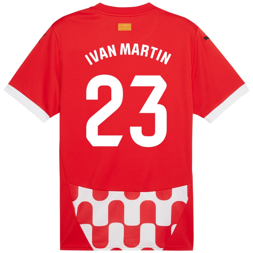 Homem Camisola Iván Martín #23 Branco Vermelho Principal 2024/25 Camisa