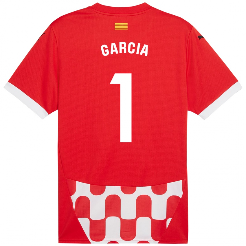 Homem Camisola Lucas García #1 Branco Vermelho Principal 2024/25 Camisa