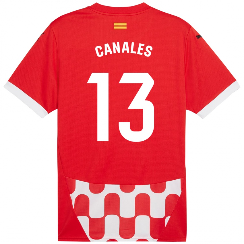 Homem Camisola Juanvi Canales #13 Branco Vermelho Principal 2024/25 Camisa