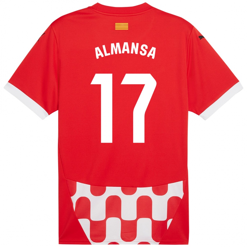 Homem Camisola Alex Almansa #17 Branco Vermelho Principal 2024/25 Camisa