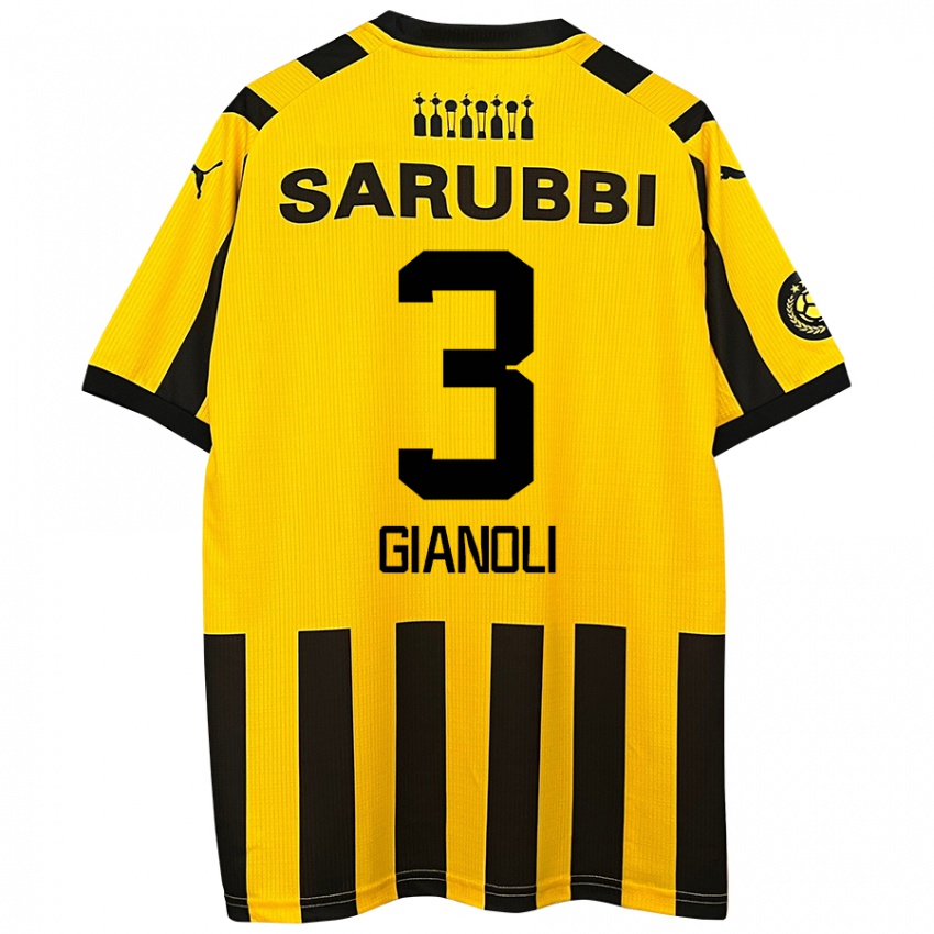 Homem Camisola Martín Gianoli #3 Preto Amarelo Principal 2024/25 Camisa