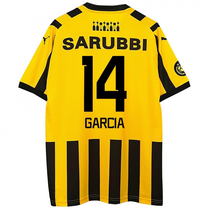 Homem Camisola Damián García #14 Preto Amarelo Principal 2024/25 Camisa