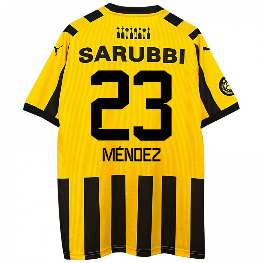 Homem Camisola Javier Méndez #23 Preto Amarelo Principal 2024/25 Camisa