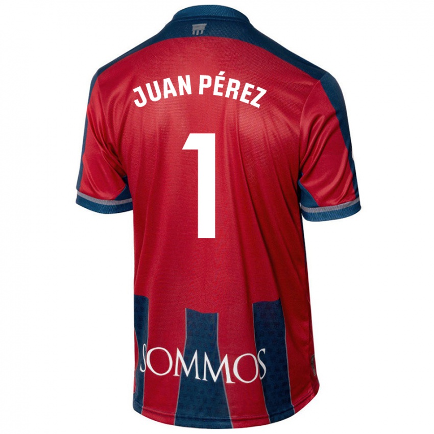 Homem Camisola Juan Pérez #1 Azul Vermelho Principal 2024/25 Camisa