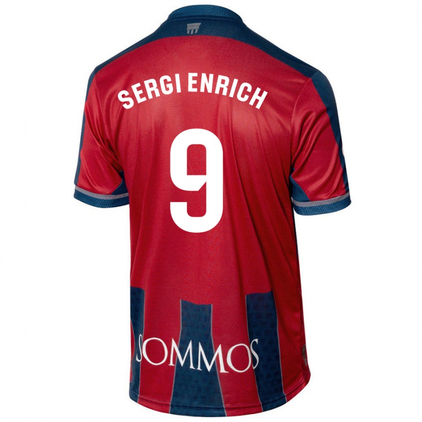 Homem Camisola Sergi Enrich #9 Azul Vermelho Principal 2024/25 Camisa