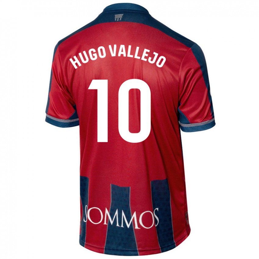 Homem Camisola Hugo Vallejo #10 Azul Vermelho Principal 2024/25 Camisa