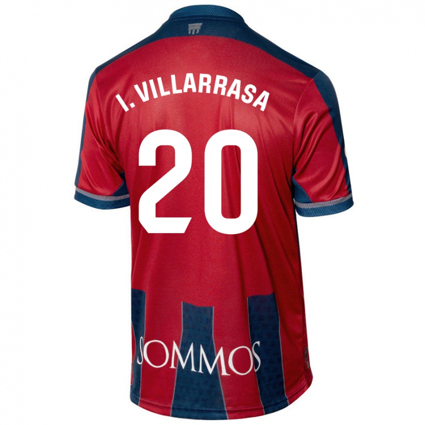 Homem Camisola Ignasi Vilarrasa #20 Azul Vermelho Principal 2024/25 Camisa