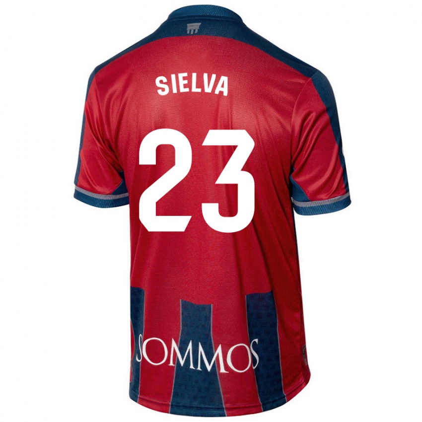 Homem Camisola Óscar Sielva #23 Azul Vermelho Principal 2024/25 Camisa