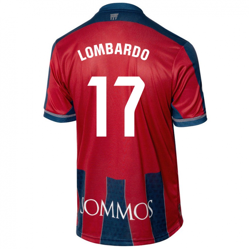 Homem Camisola Enzo Lombardo #17 Azul Vermelho Principal 2024/25 Camisa