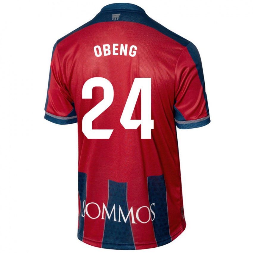 Homem Camisola Samuel Obeng #24 Azul Vermelho Principal 2024/25 Camisa