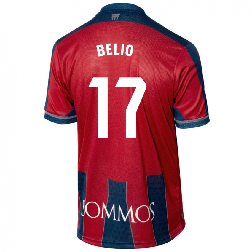 Homem Camisola Marta Belio #17 Azul Vermelho Principal 2024/25 Camisa