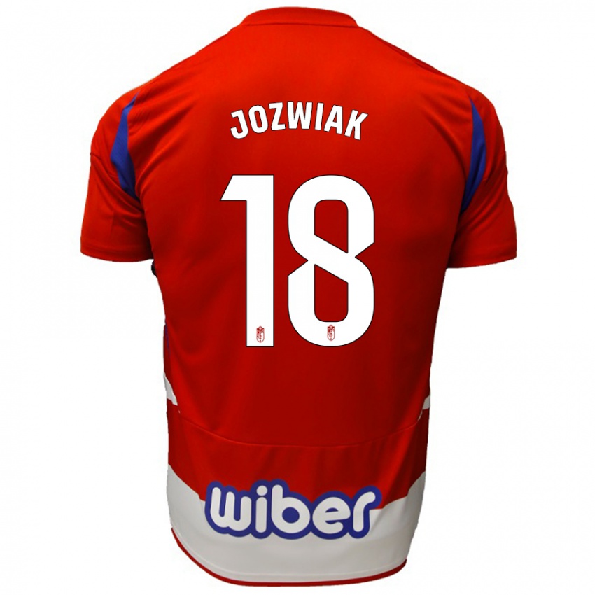 Homem Camisola Kamil Józwiak #18 Azul Vermelho Branco Principal 2024/25 Camisa