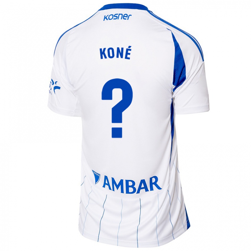 Homem Camisola Lacine Koné #0 Vermelho Branco Principal 2024/25 Camisa