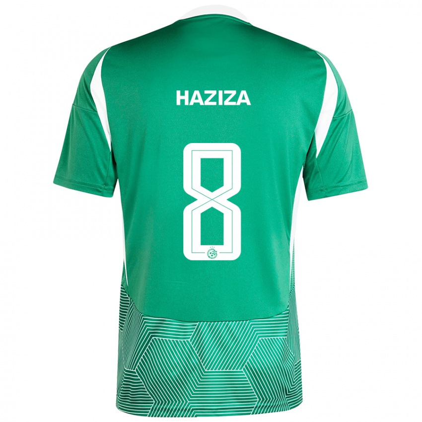 Homem Camisola Dolev Haziza #8 Branco Verde Principal 2024/25 Camisa