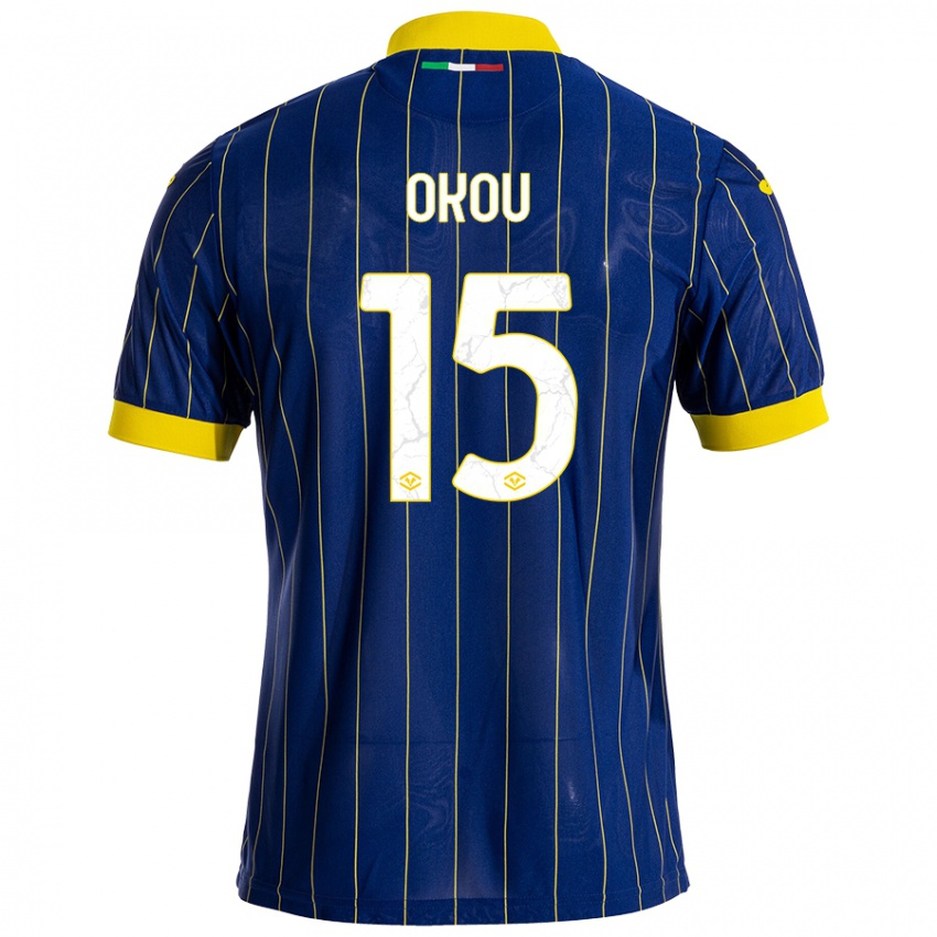 Homem Camisola Yllan Okou #15 Azul Amarelo Principal 2024/25 Camisa