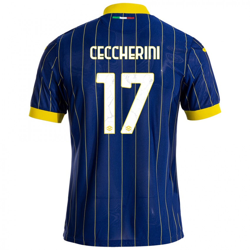 Homem Camisola Federico Ceccherini #17 Azul Amarelo Principal 2024/25 Camisa