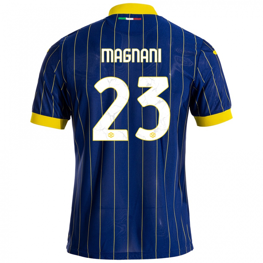 Homem Camisola Giangiacomo Magnani #23 Azul Amarelo Principal 2024/25 Camisa