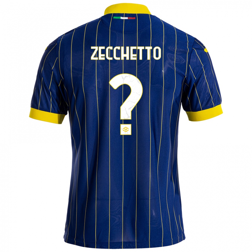 Homem Camisola Leonardo Zecchetto #0 Azul Amarelo Principal 2024/25 Camisa