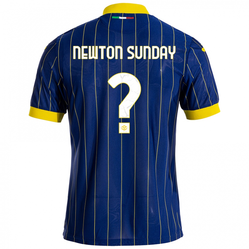 Homem Camisola Eloghosa Newton Sunday #0 Azul Amarelo Principal 2024/25 Camisa