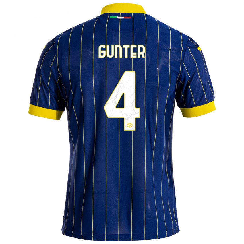 Homem Camisola Koray Günter #4 Azul Amarelo Principal 2024/25 Camisa