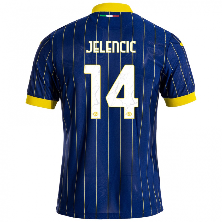 Homem Camisola Ana Jelencic #14 Azul Amarelo Principal 2024/25 Camisa