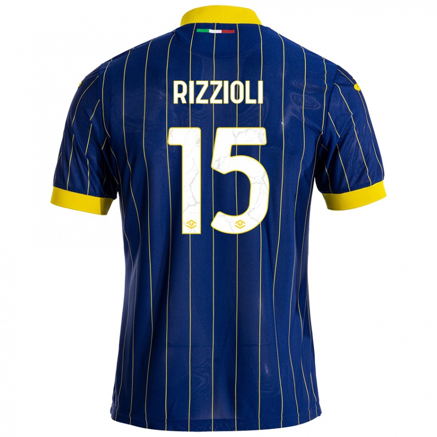 Homem Camisola Gaia Rizzioli #15 Azul Amarelo Principal 2024/25 Camisa