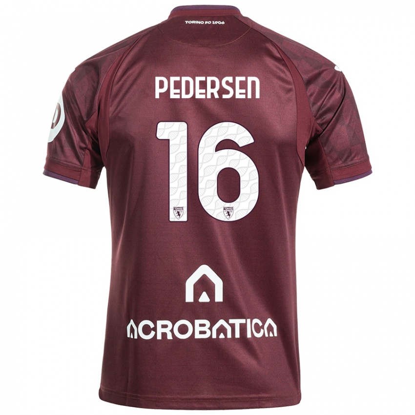 Homem Camisola Marcus Pedersen #16 Branco Castanho Principal 2024/25 Camisa