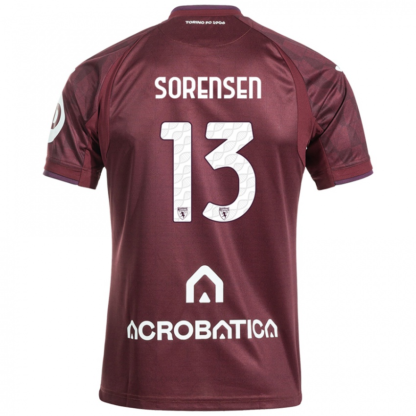 Homem Camisola Ben Sørensen #13 Branco Castanho Principal 2024/25 Camisa