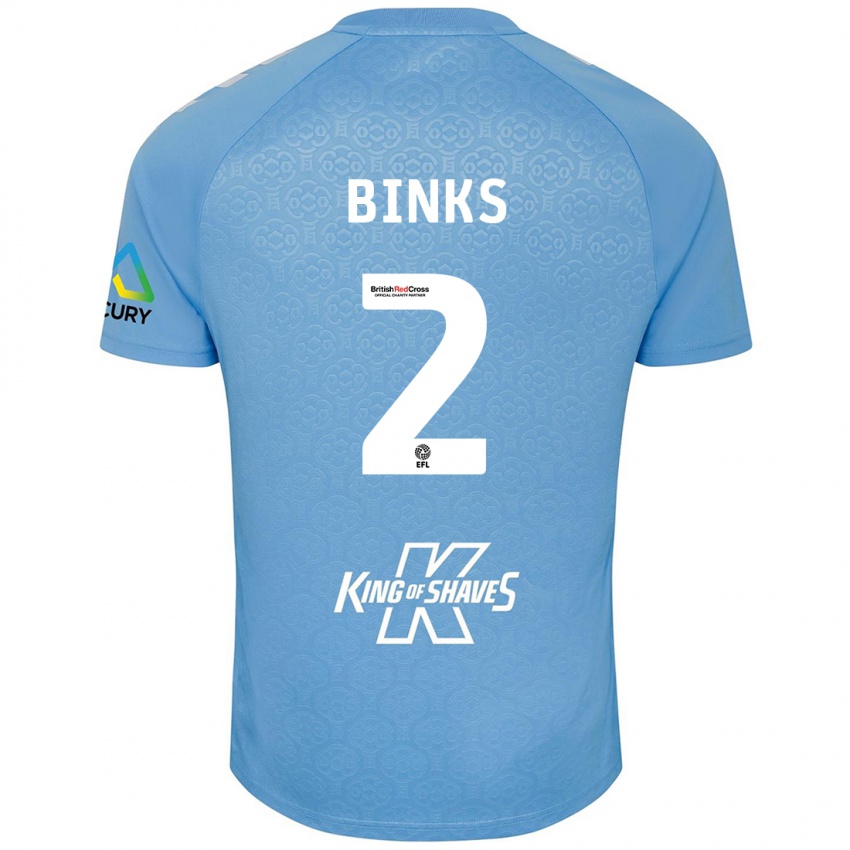 Homem Camisola Luis Binks #2 Azul Branco Principal 2024/25 Camisa