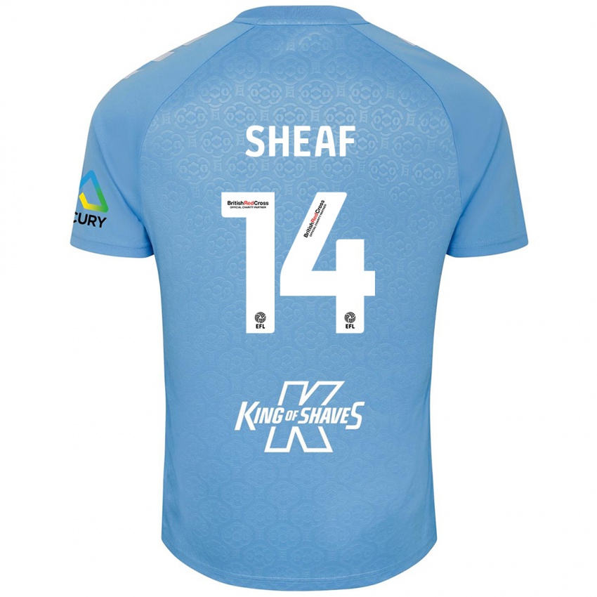 Homem Camisola Ben Sheaf #14 Azul Branco Principal 2024/25 Camisa