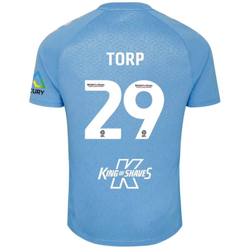 Homem Camisola Victor Torp #29 Azul Branco Principal 2024/25 Camisa