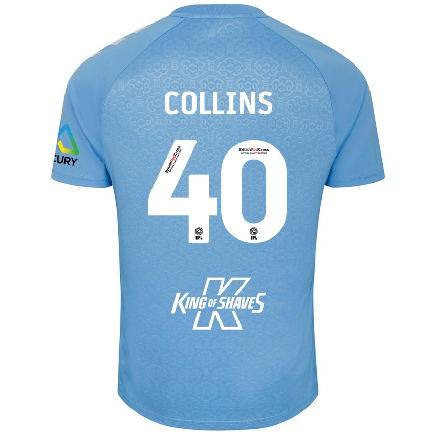 Homem Camisola Brad Collins #40 Azul Branco Principal 2024/25 Camisa