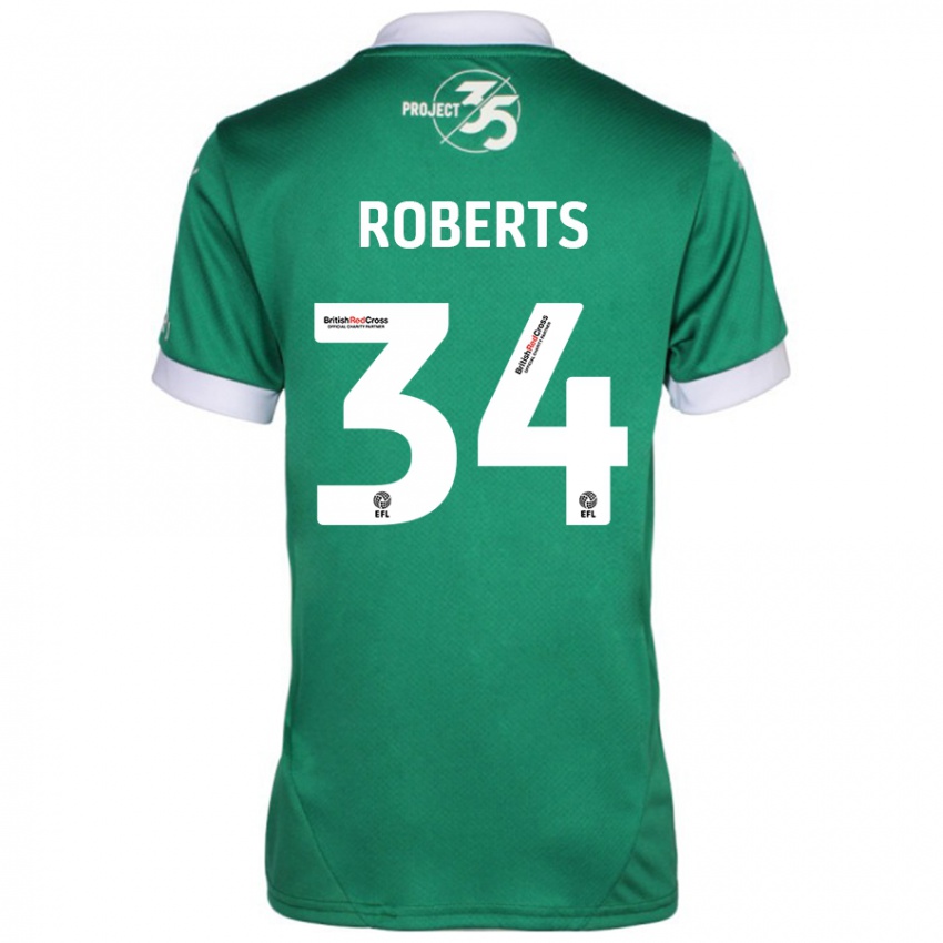 Homem Camisola Caleb Roberts #34 Branco Verde Principal 2024/25 Camisa