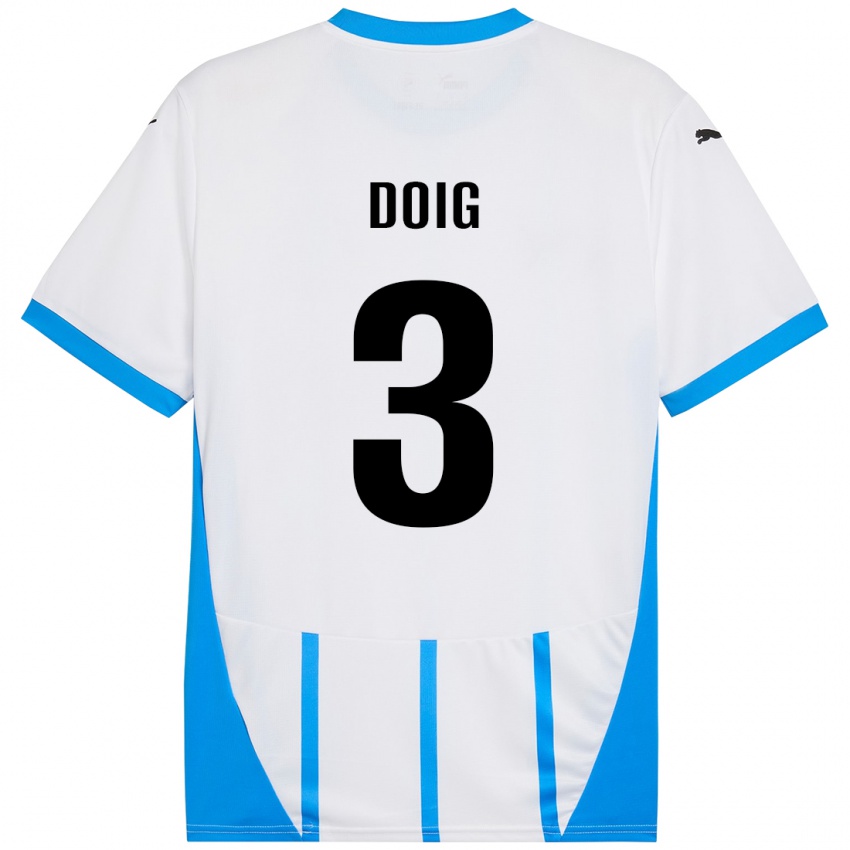 Homem Camisola Josh Doig #3 Azul Branco Alternativa 2024/25 Camisa