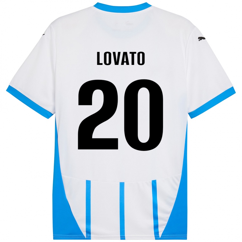 Homem Camisola Matteo Lovato #20 Azul Branco Alternativa 2024/25 Camisa