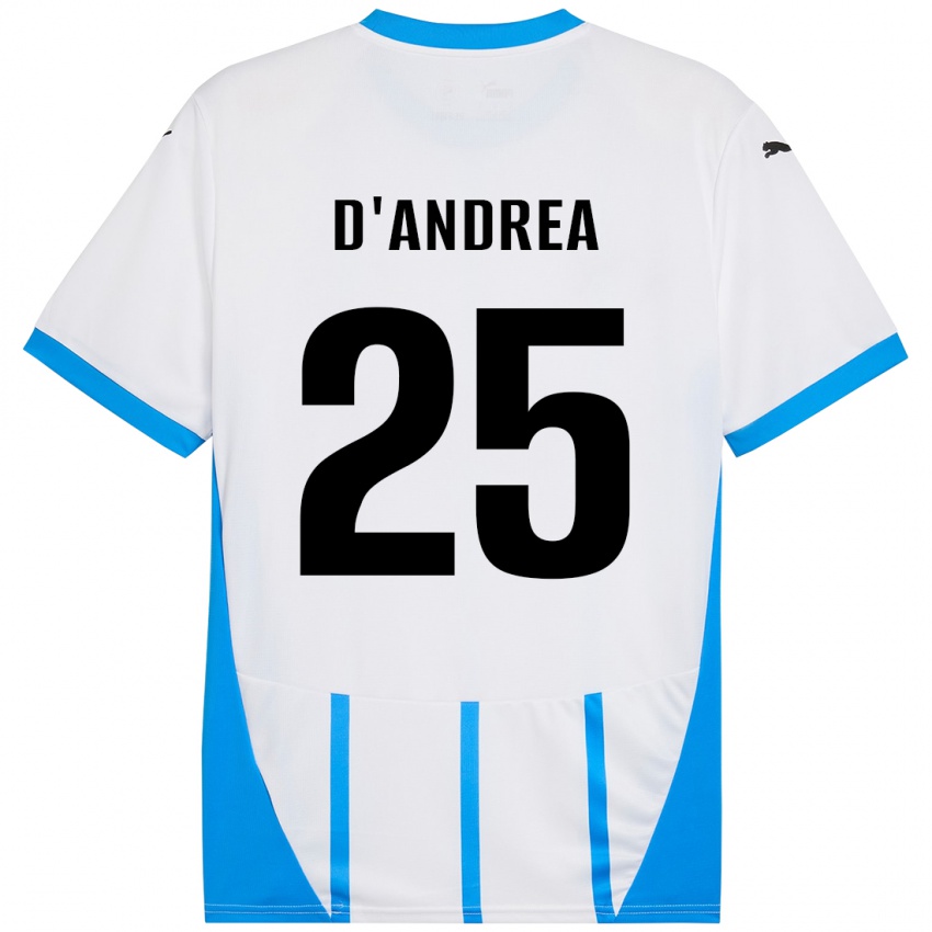 Homem Camisola Luca D'andrea #25 Azul Branco Alternativa 2024/25 Camisa