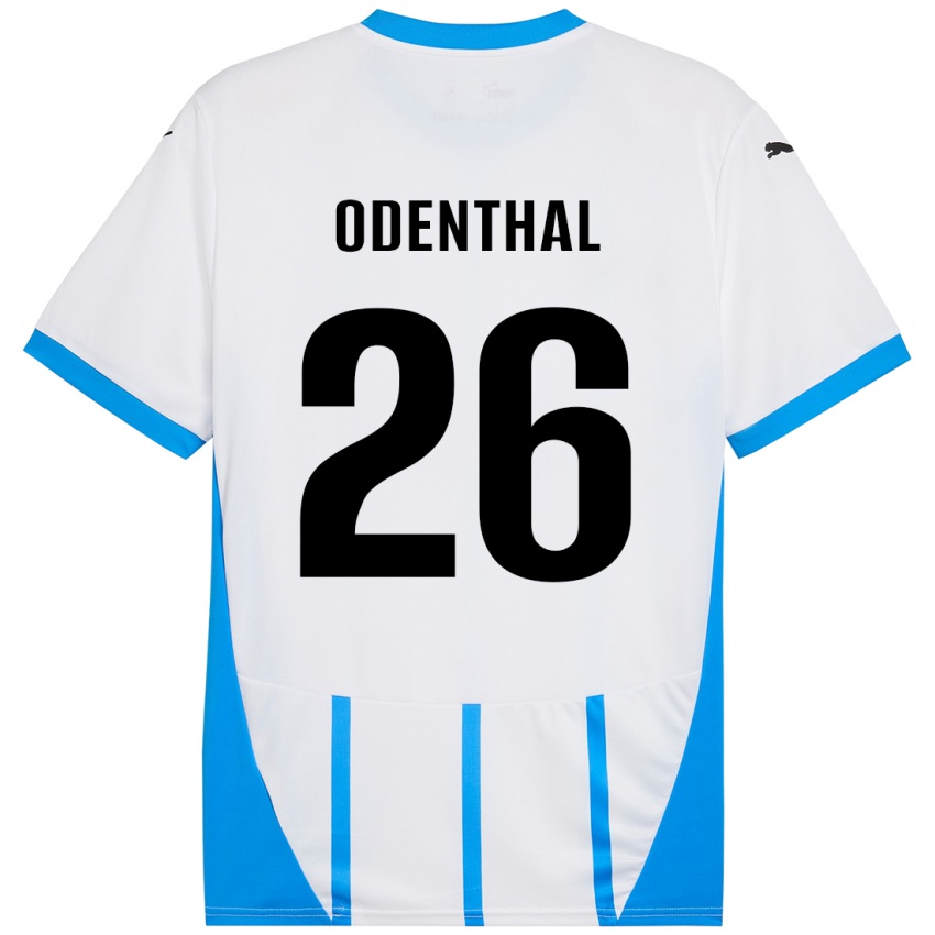 Homem Camisola Cas Odenthal #26 Azul Branco Alternativa 2024/25 Camisa