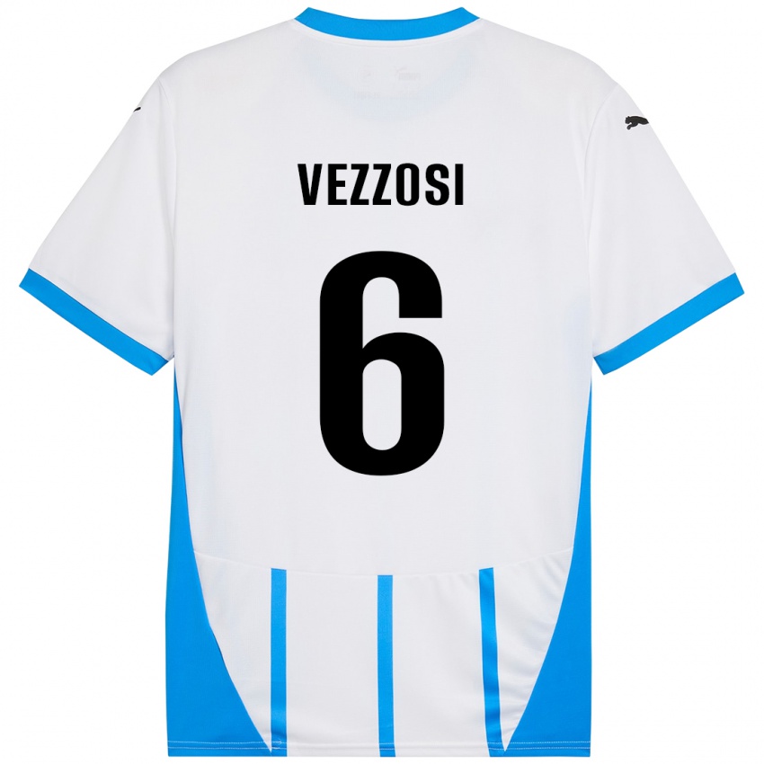 Homem Camisola Giorgio Vezzosi #6 Azul Branco Alternativa 2024/25 Camisa